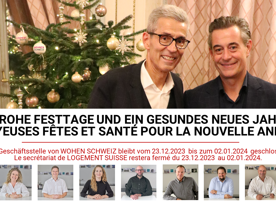 LOGEMENT SUISSE vous souhaite de joyeuses fêtes de fin d'année